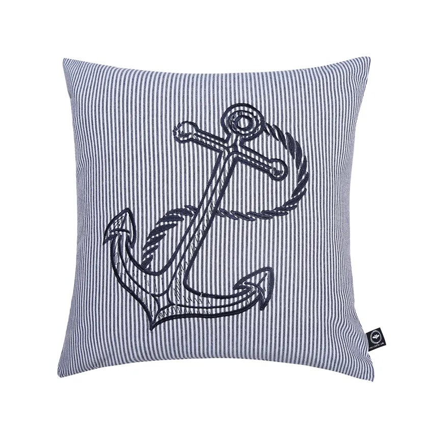 Recycled Cushion Covers Ebbe, Navy Blue/White