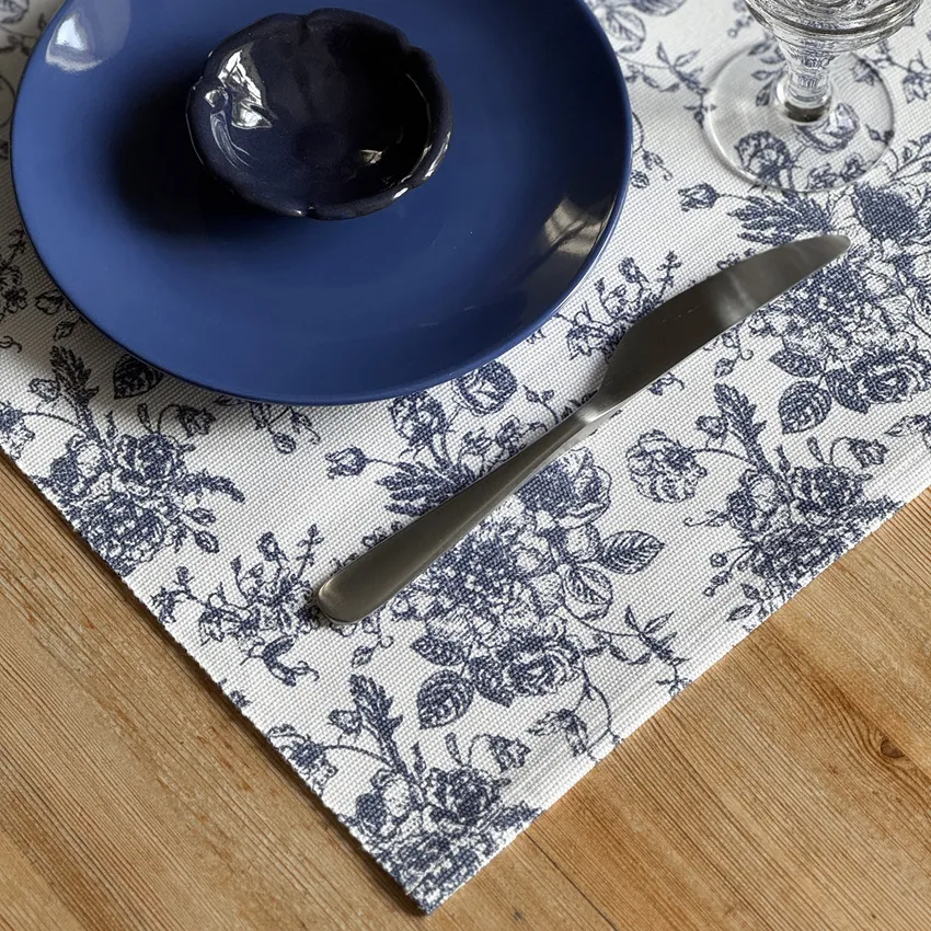 Recycled Placemat 2-pack Juni, White/Blue