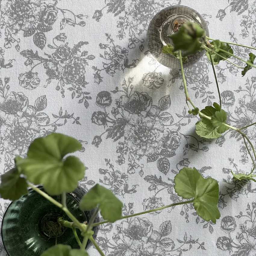 Recycled Table Runners Juni, White/Light Grey