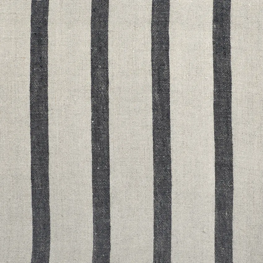 Fabric by the metre Leo, Linen with black stripes