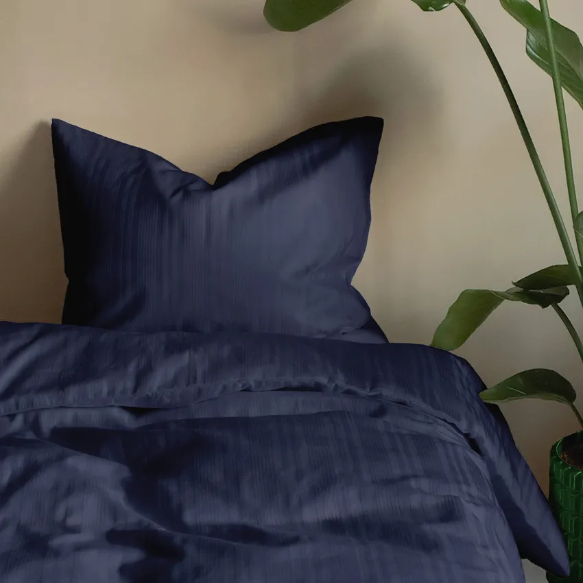 Organic Pillowcases Satin Teddy, Navy Blue