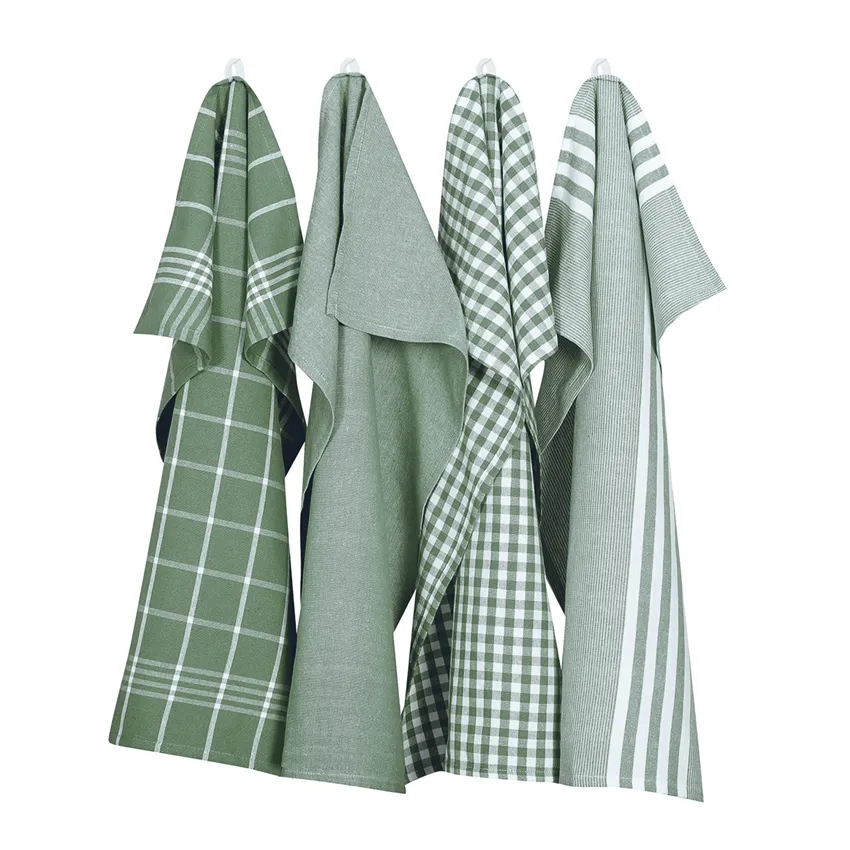 Recycled Kitchen Towel Recycling, 4-Assorted, Green/White