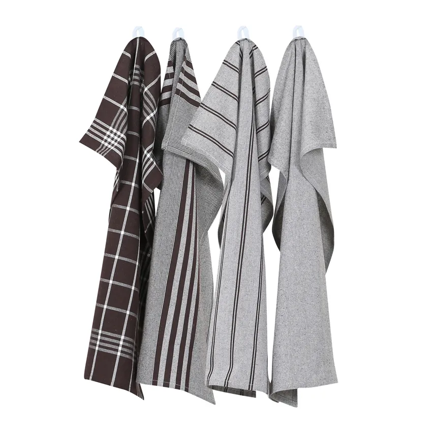 Recycled Kitchen Towel Recycling, 4-Assorted, Brown/Beige