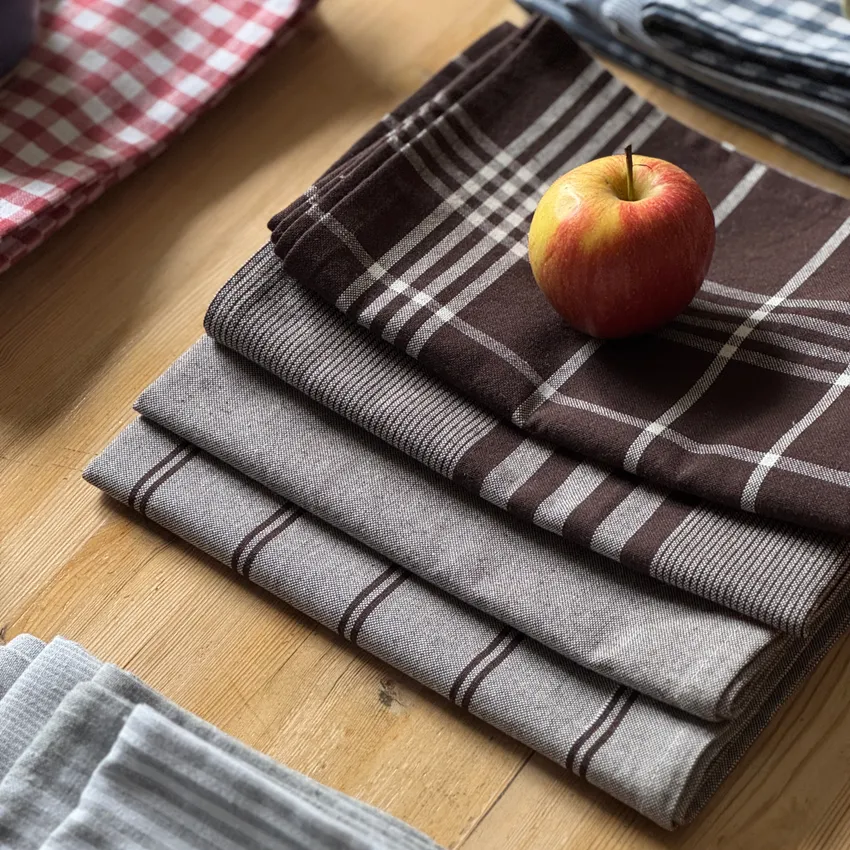 Recycled Kitchen Towel Recycling, 4-Assorted, Brown/Beige