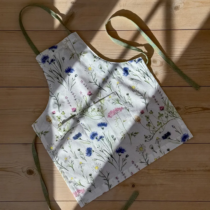 Recycled Children's Apron Hilma, Blue/Green