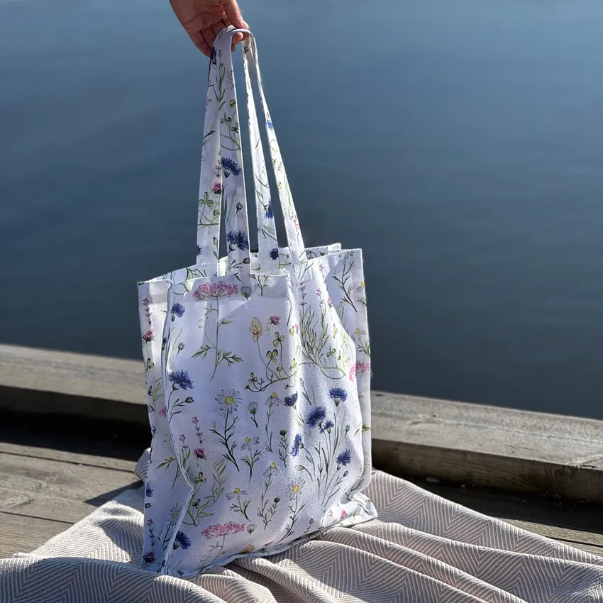 Recycled Tote Bag Hilma, Blue/Green