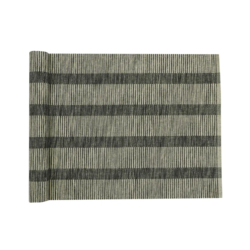 Recycled Table Runners Minna, Black/Linen