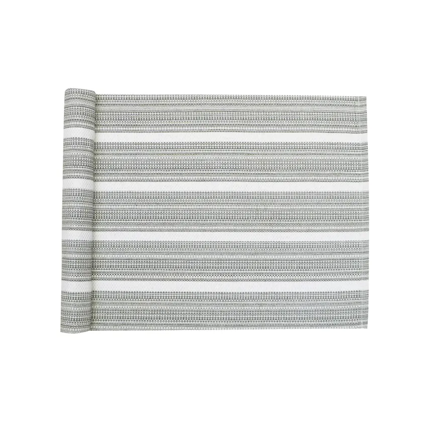 Recycled Table Runners Tuva, Dark grey/Ecru
