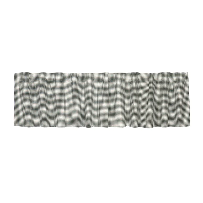 Recycled Valance Curtain Madicken, Olive Green/Linen