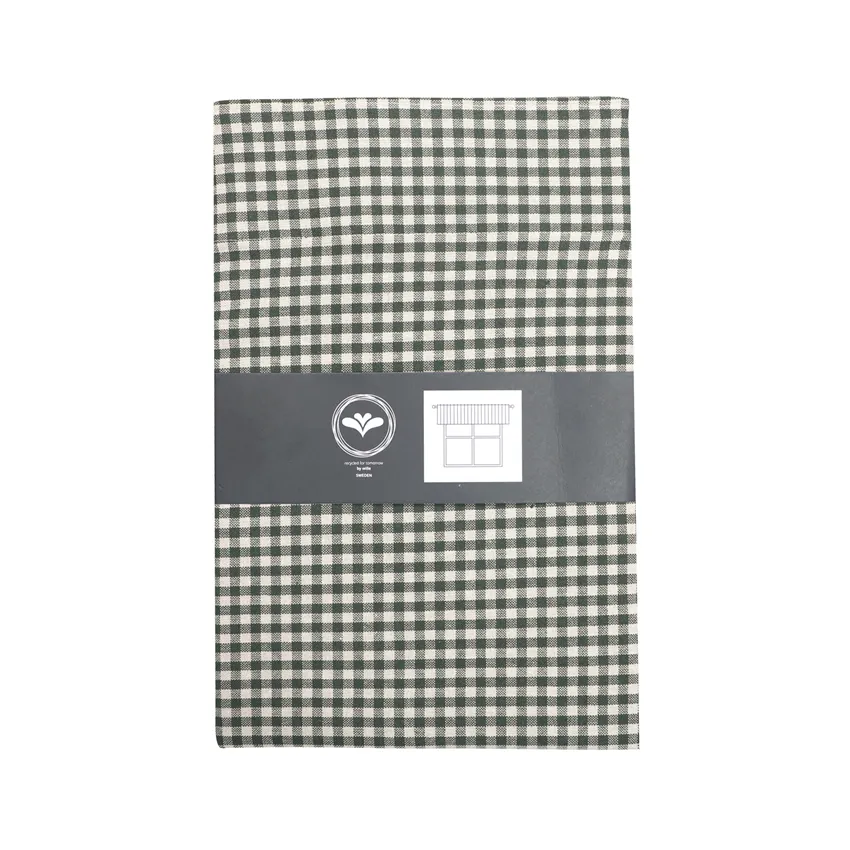 Recycled Valance Curtain Madicken, Olive Green/Linen