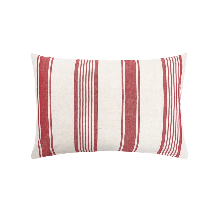 Cushion Covers Lukas, Dark Red/Linen