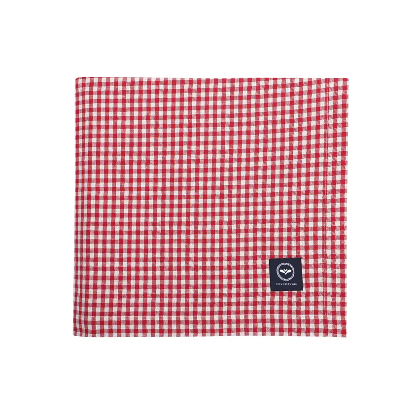 Recycled Tablecloth Madicken, Dark Red/Linen