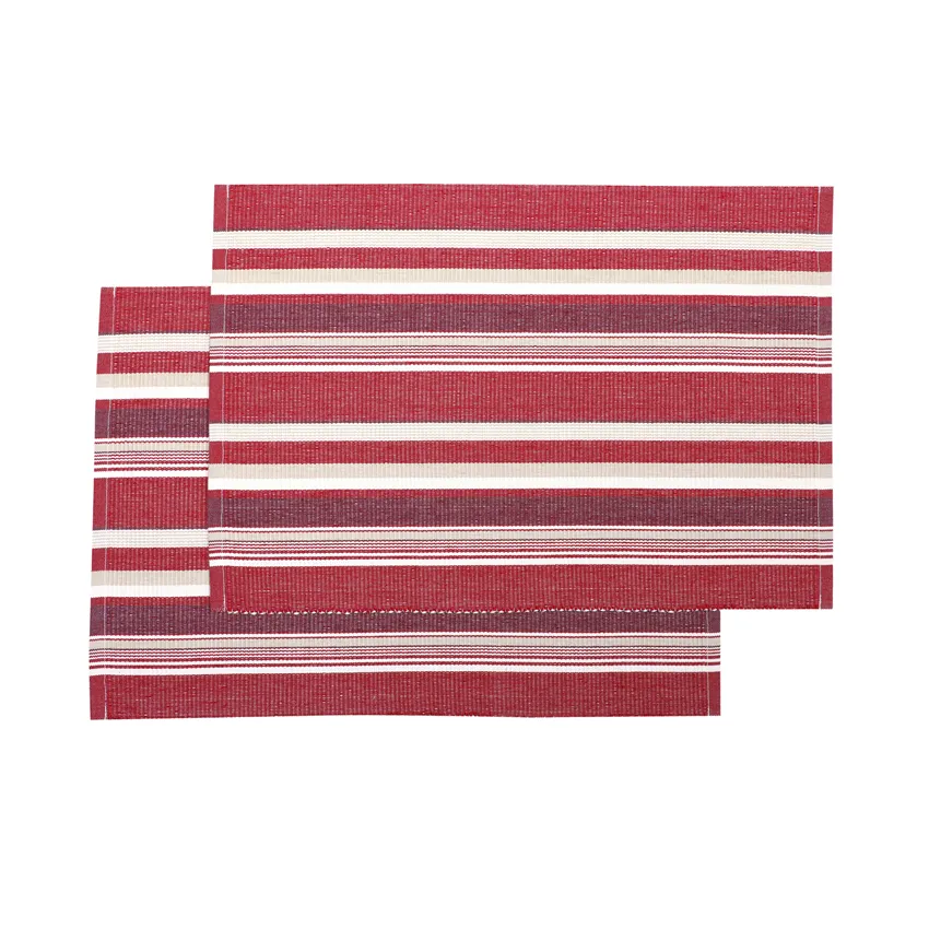 Recycled Placemat 2-pack Ruben, Dark Red/Linen