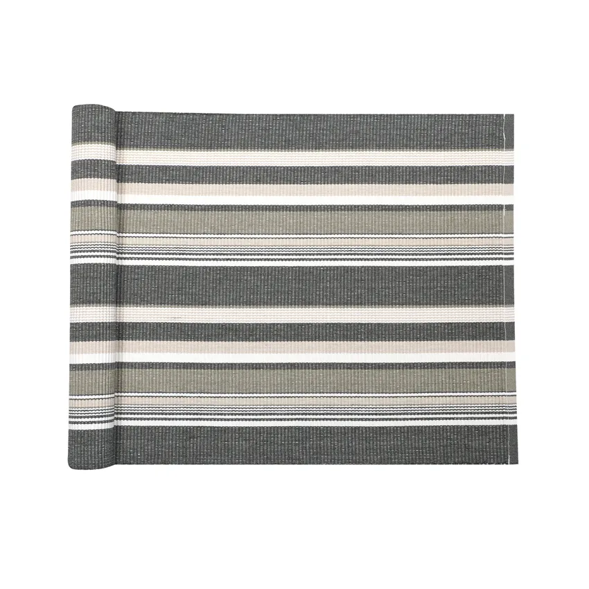 Recycled Table Runners Ruben, Olive Green/Beige