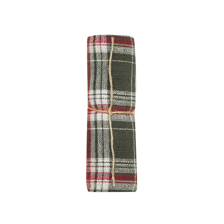 Recycled Kitchen Towel Vivi, Olive Green/Linen