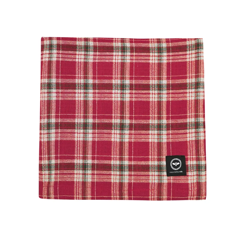 Recycled Tablecloth Vivi, Dark Red/Linen