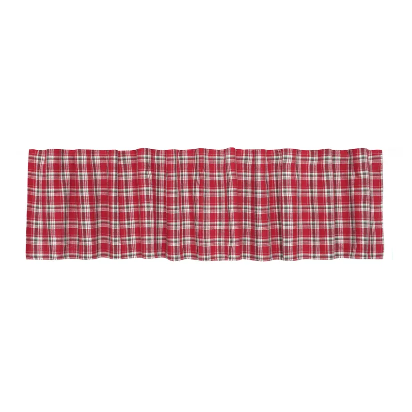 Recycled Valance Curtain Vivi, Dark Red/Linen