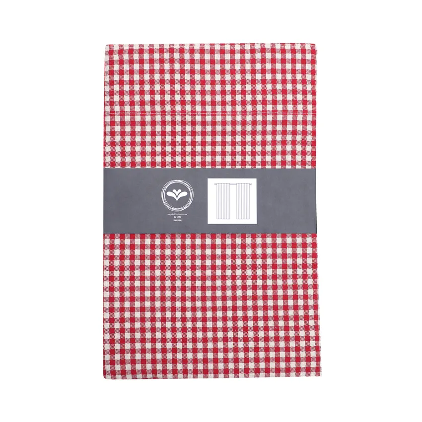Recycled Curtain Panel 2-pack Madicken, Dark Red/Linen