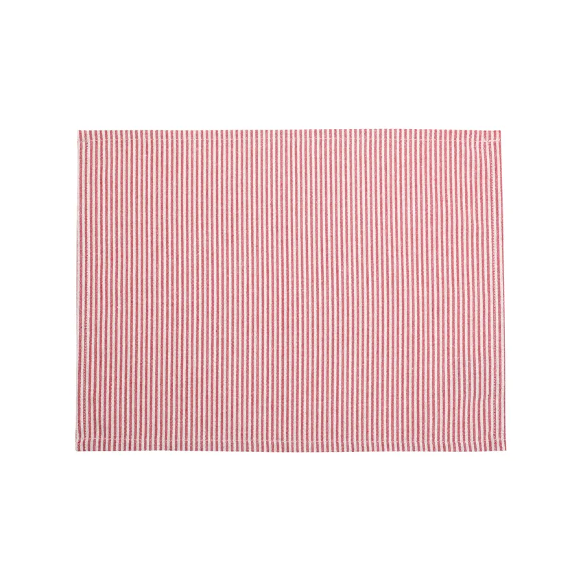 Recycled Wipeable Placemat 1-pack Bosse, Dark Red/Linen