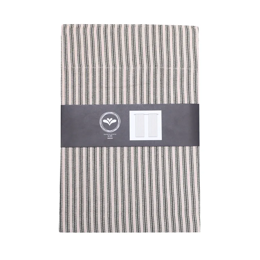 Recycled Curtain Panel 2-pack Lina, Olive Green/Linen
