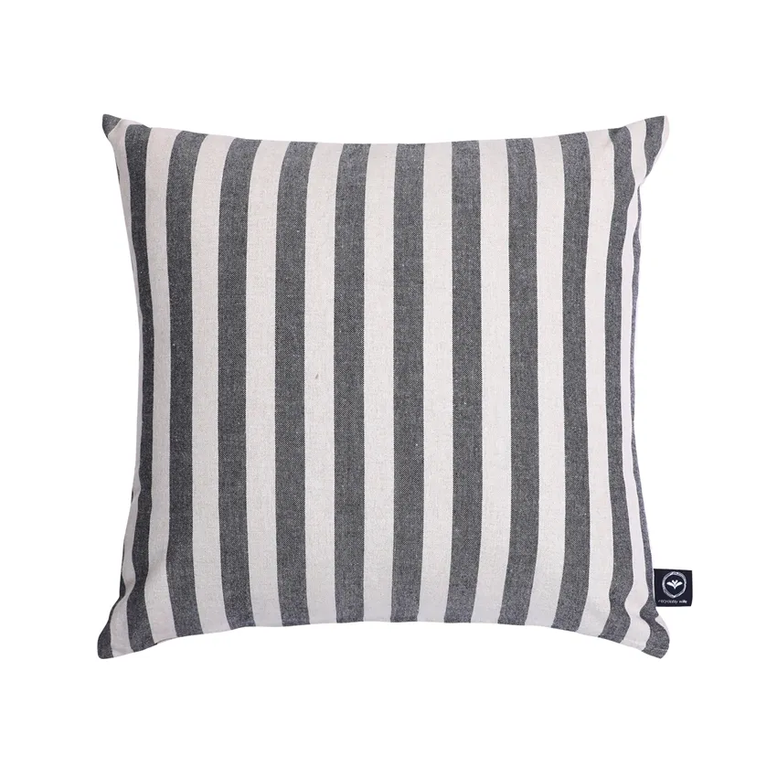 Recycled Cushion Covers Pelle, Black/Linen
