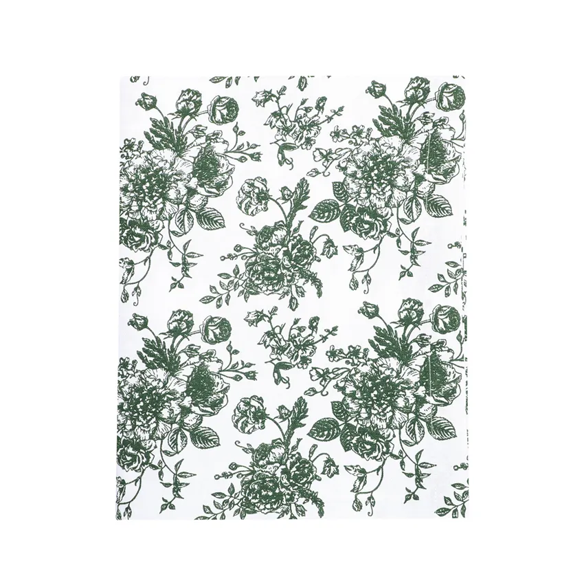 Recycled Tablecloth Juni, White/Olive green