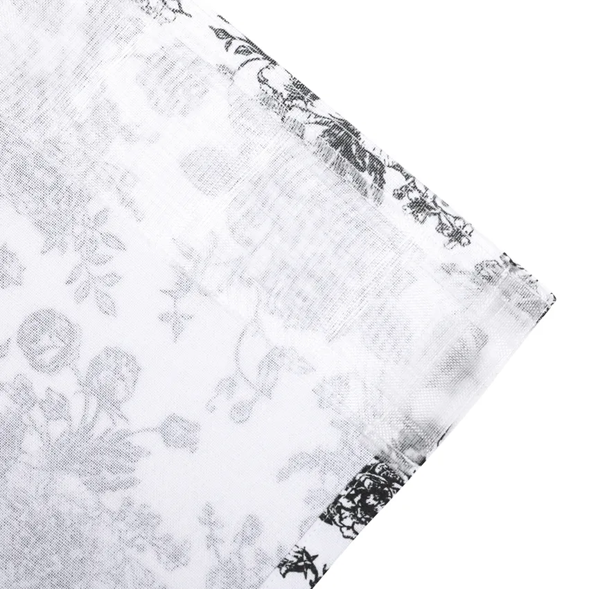 Recycled Curtain Panel 2-pack Juni, White/Olive green