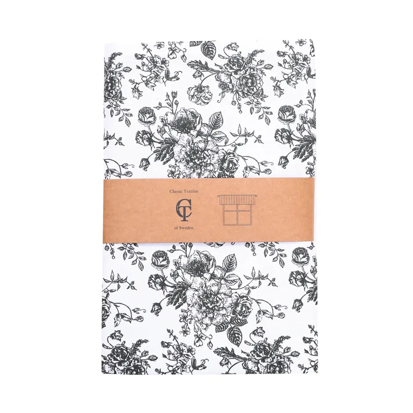 Recycled Valance Curtain Juni, White/Olive green