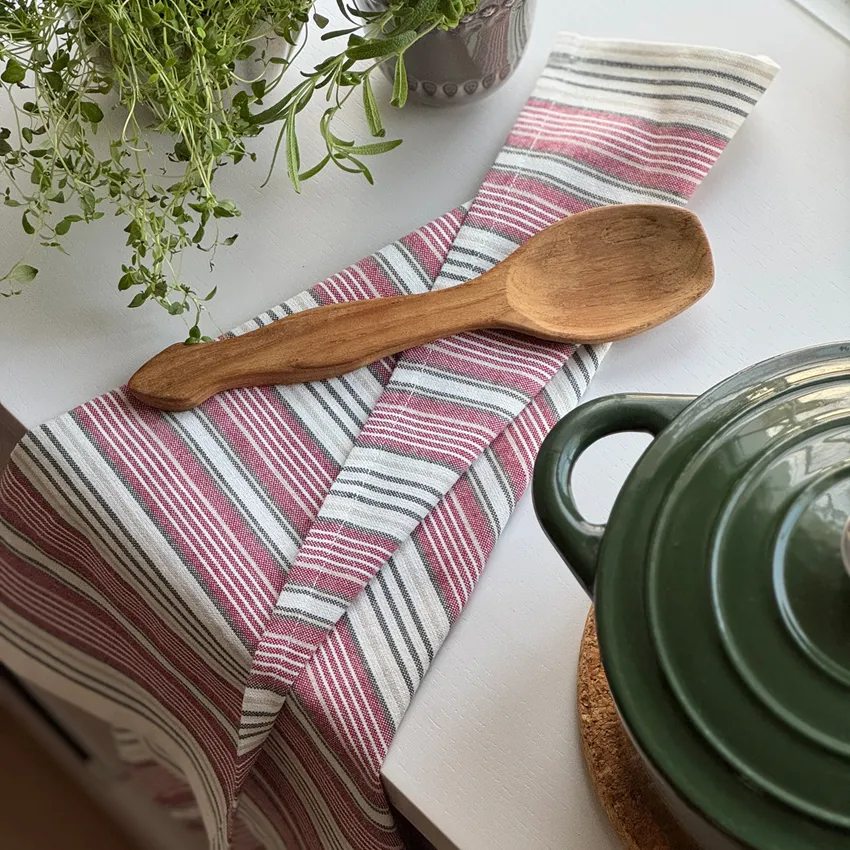 Recycled Kitchen Towel 2-pack Eden, Dark Red/Olive Green