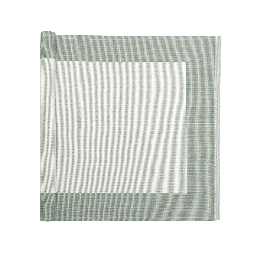 Recycled Table Runners Poppy, Olive Green/Linen