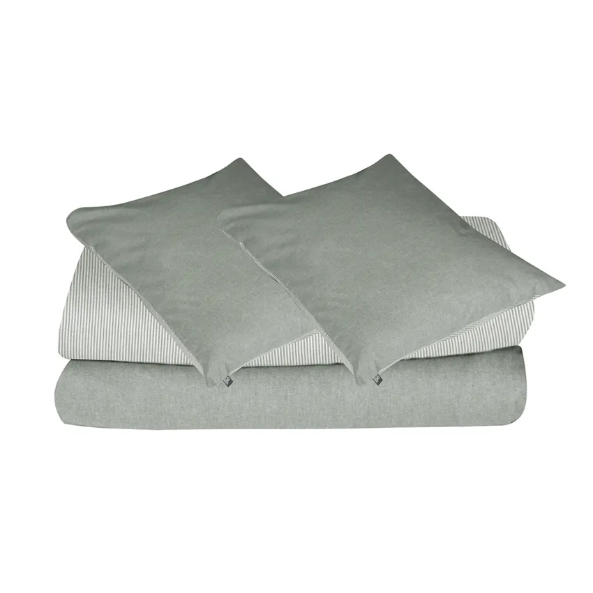 King-size Duvet Cover Sets 3-piece Runmarö, Olive Green/Linen