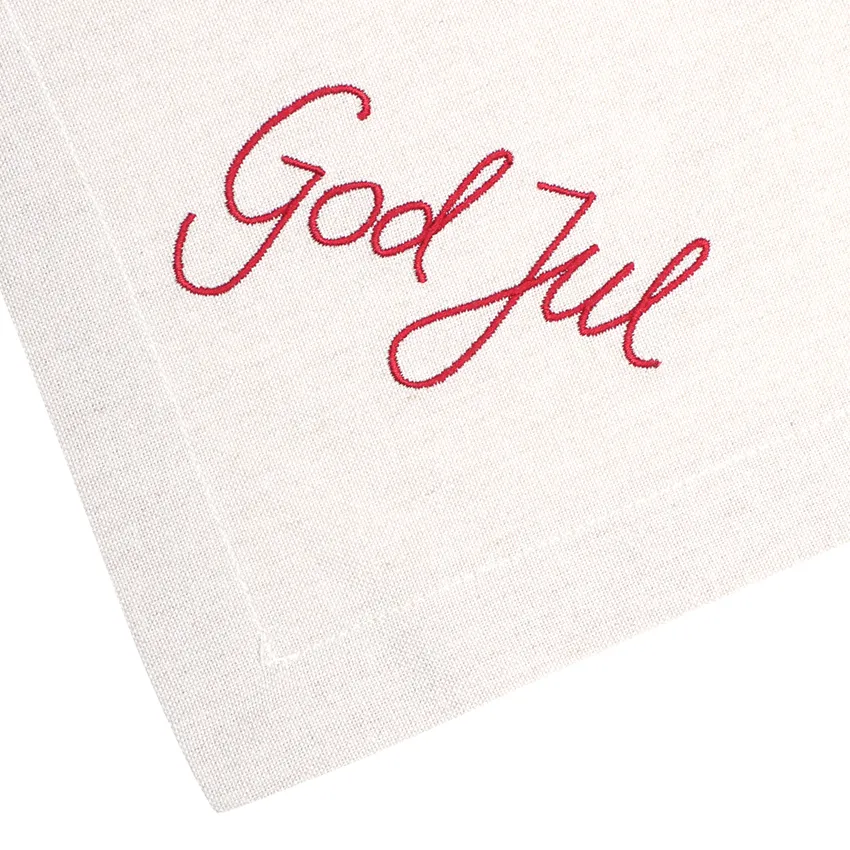 Recycled Napkin 2-pack God Jul, Linen/Dark Red