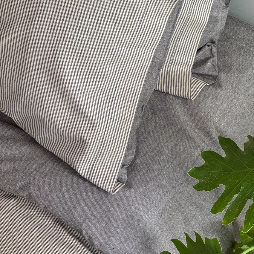 King-size Duvet Cover Sets 3-piece Runmarö, Black/Linen