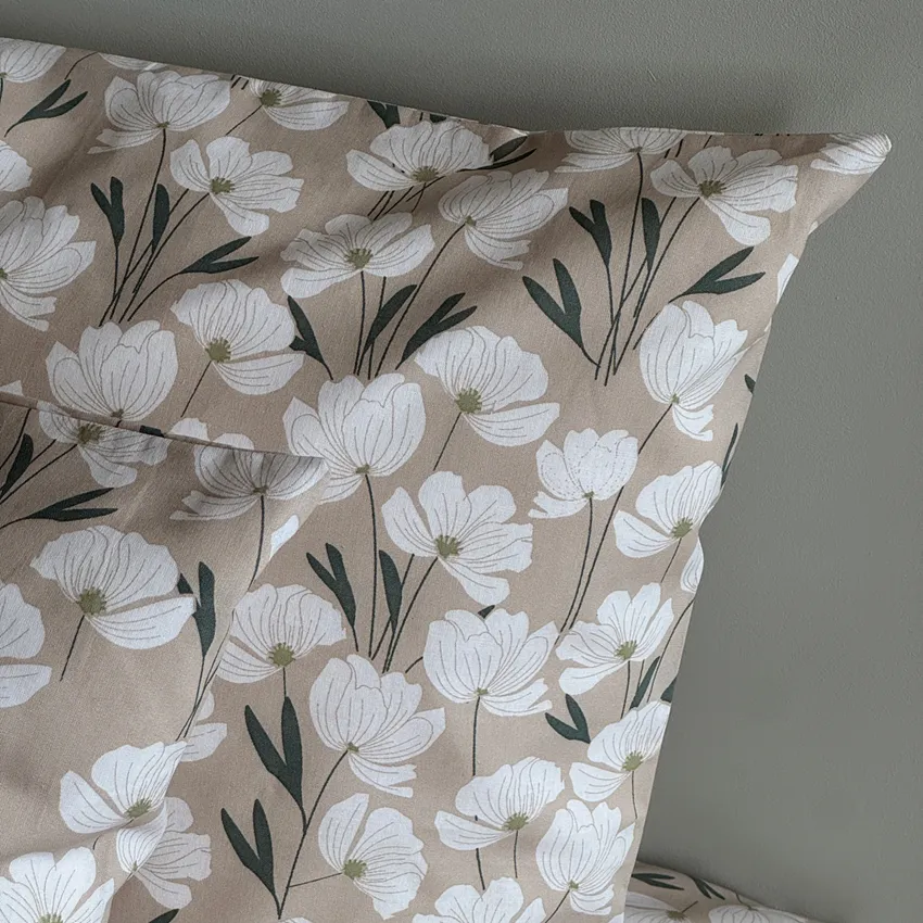 Pillowcases Clyde, Beige/Green