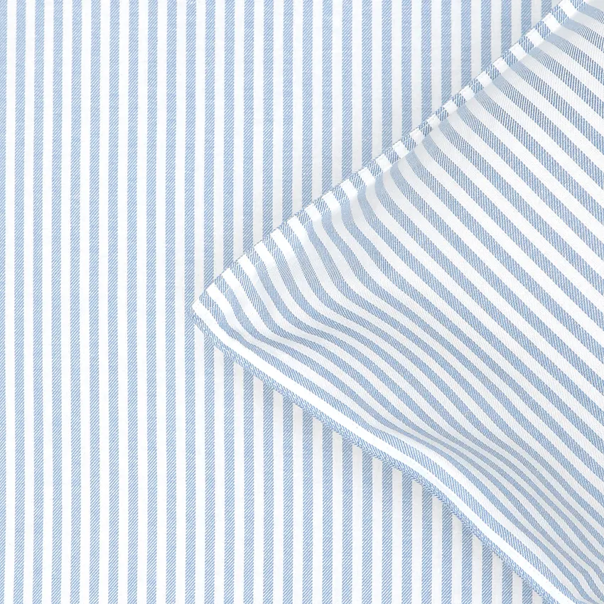 Recycled King-size Duvet Cover Sets 3-piece Elias, Light Blue/White