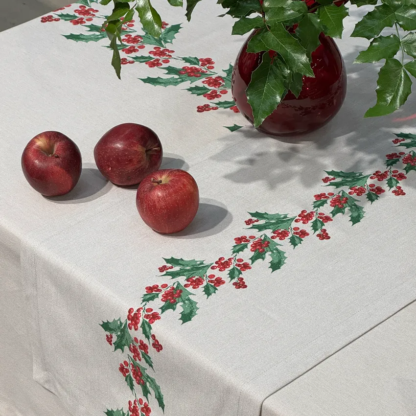 Recycled Table Runners Julia, Linen/White