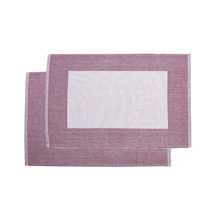 Recycled Placemat 2-pack Poppy, Burgundy/White