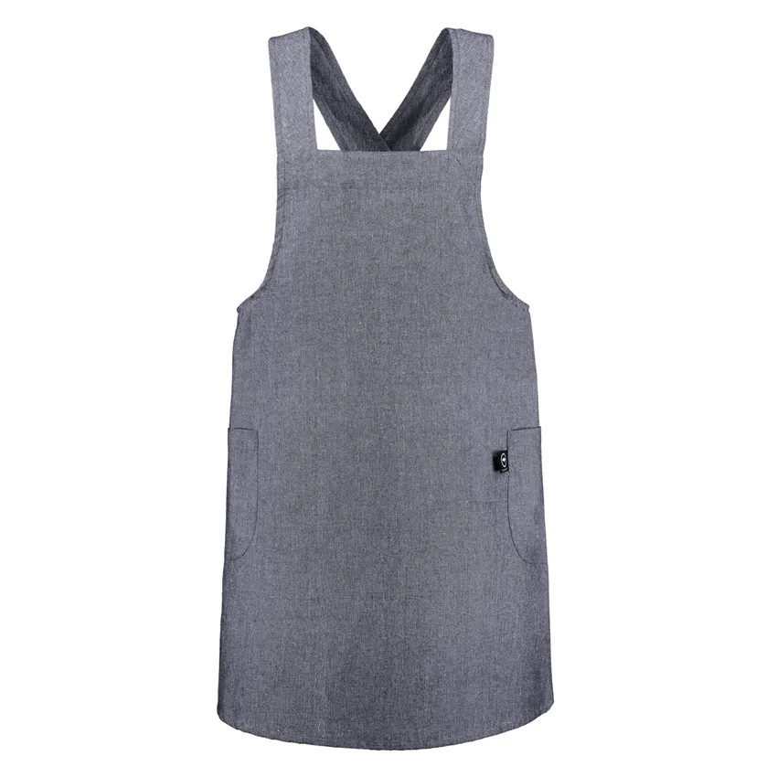 Recycled Apron Helen, Navy Blue/White