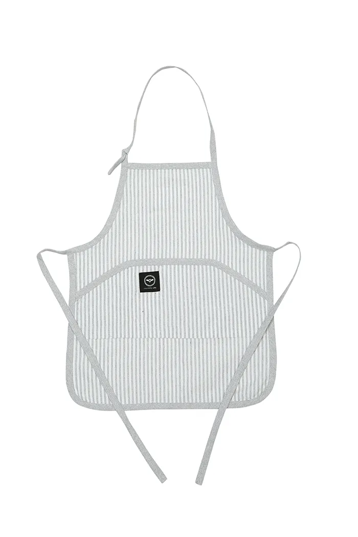 Recycled Childen's Apron Stina, Grey/White