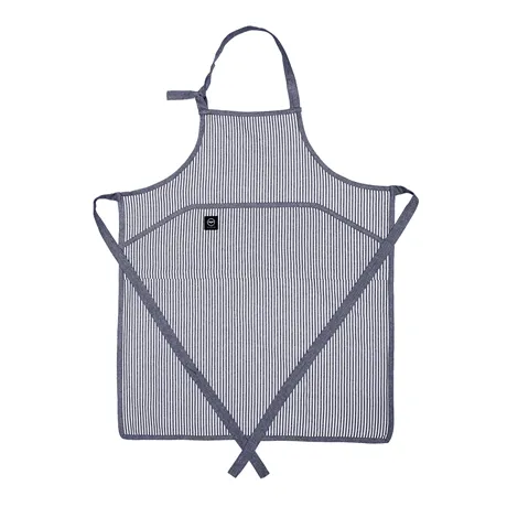 Recycled Apron Stina, Navy Blue/White