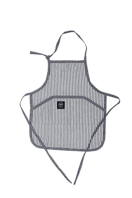 Recycled Childen's Apron Stina, Navy Blue/White