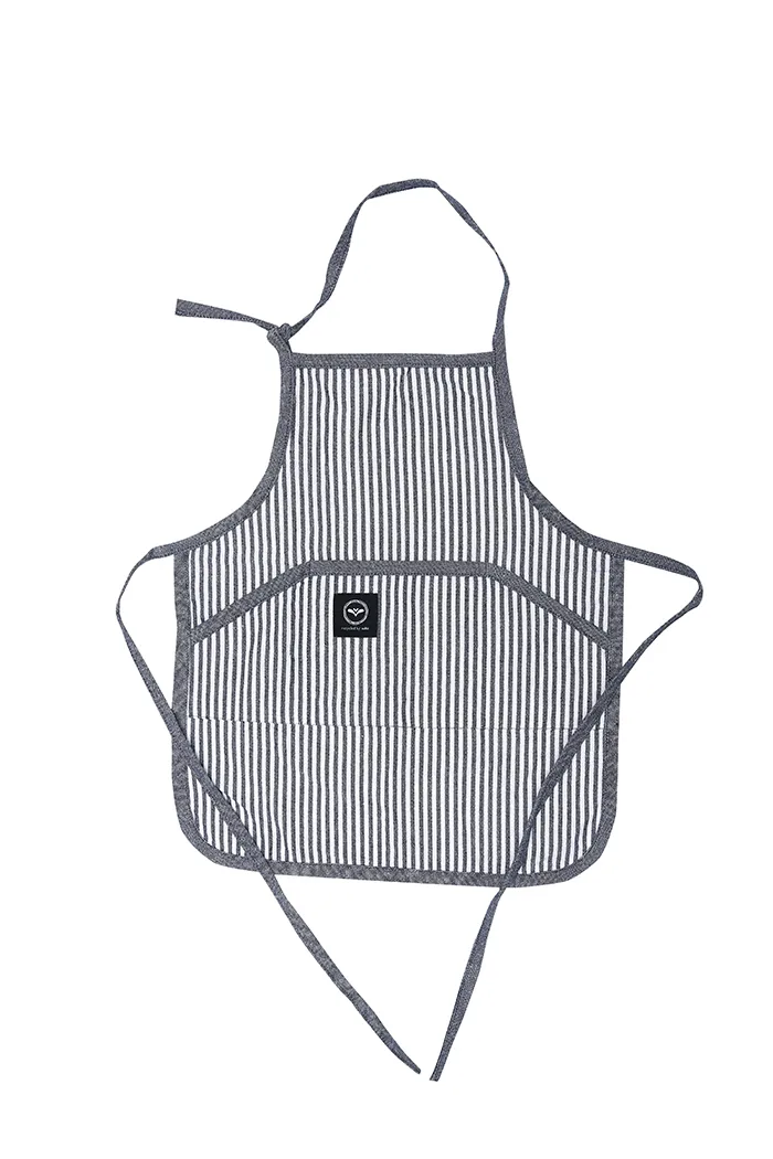 Recycled Childen's Apron Stina, Navy Blue/White