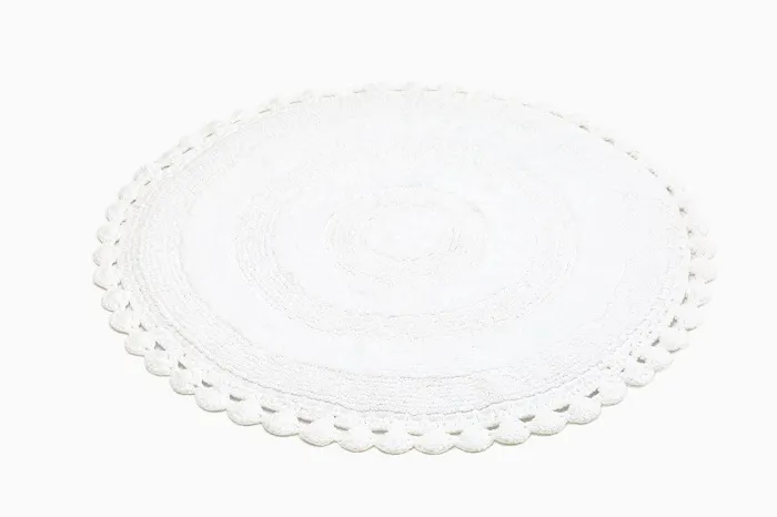Round Bath Mat Rimini, White