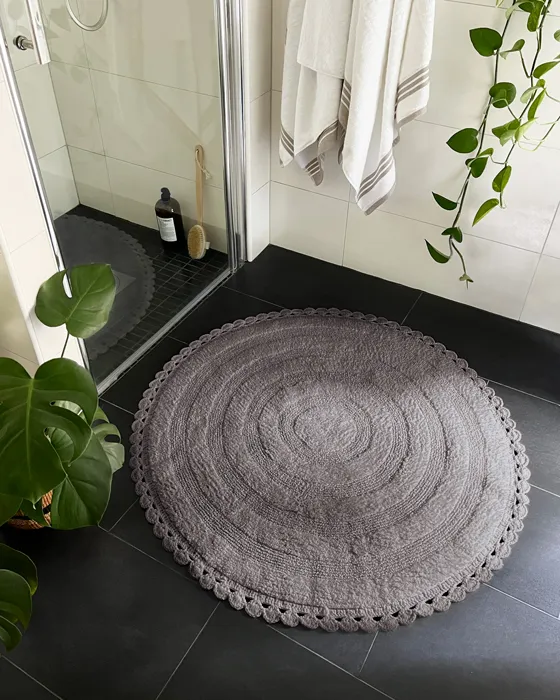 Round Bath Mat Rimini, Grey