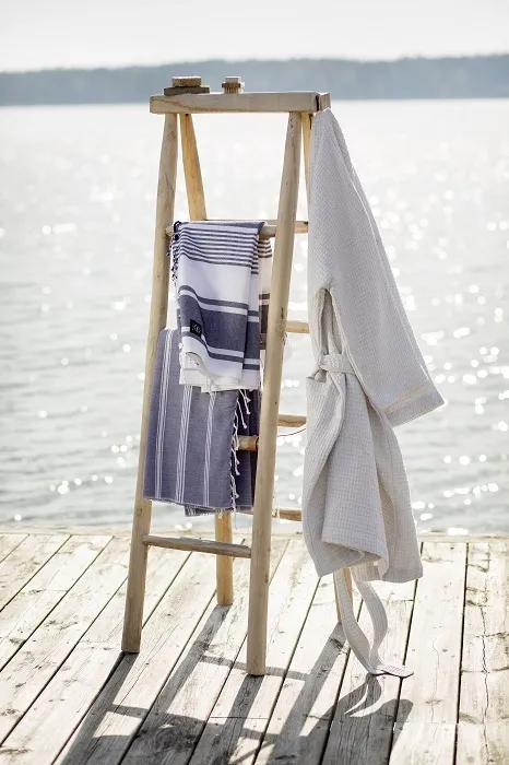 Recycled Bathrobe Wilma, Beige/Silver