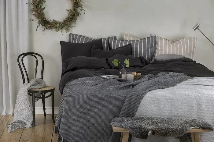 Recycled Bedspread Rasmus, Grey