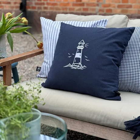 Recycled Cushion Cover Fyr, Navy Blue