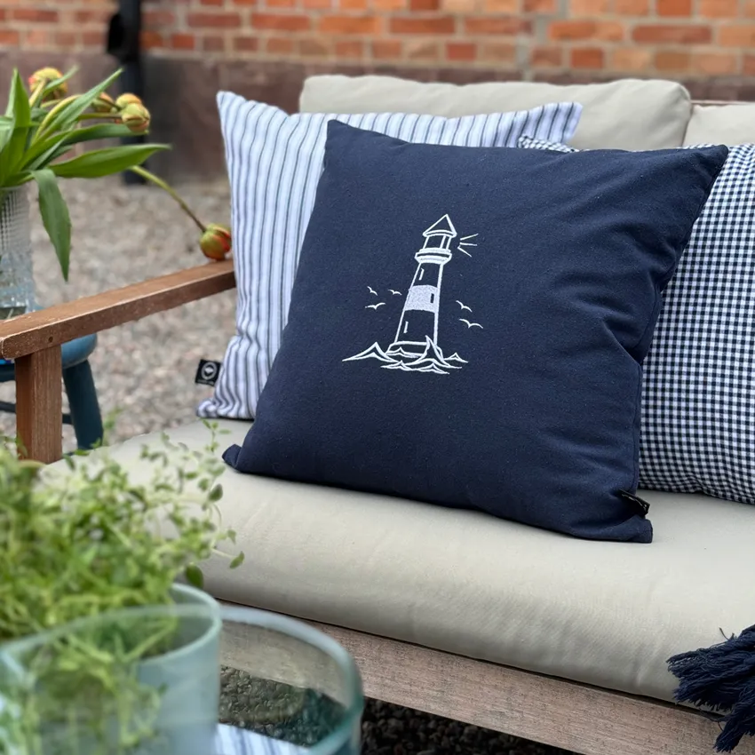 Recycled Cushion Cover Fyr, Navy Blue