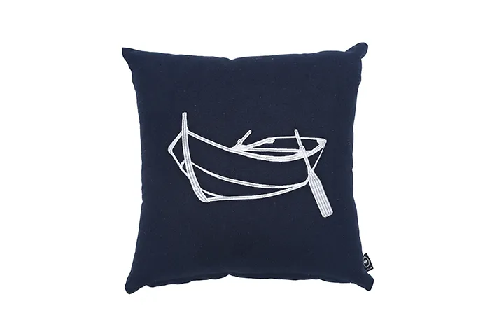 Recycled Cushion Cover Roddbåt, Navy Blue