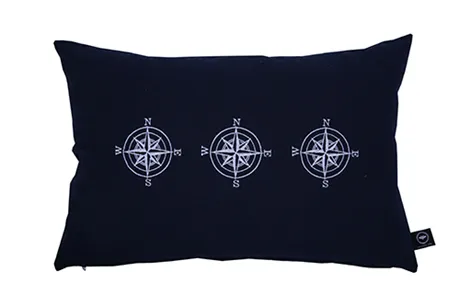 Recycled Cushion Cover Kompass, Navy Blue